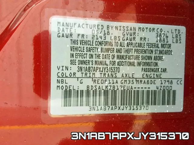 3N1AB7APXJY315370 фото 2