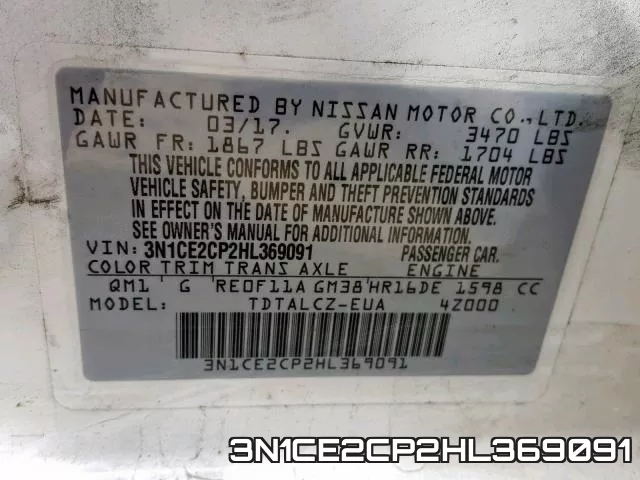 3N1CE2CP2HL369091 фото 2