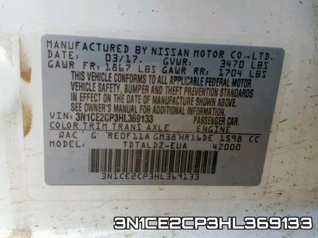 3N1CE2CP3HL369133 фото 2