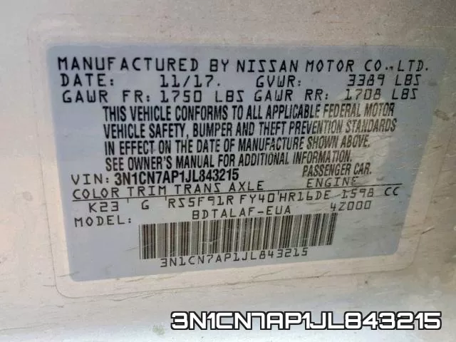 3N1CN7AP1JL843215 фото 2