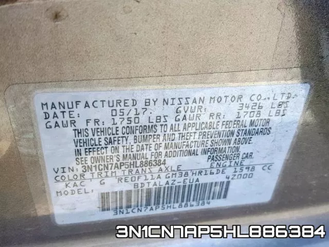 3N1CN7AP5HL886384 фото 2