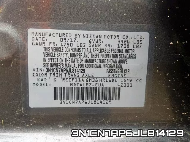 3N1CN7AP6JL814129 фото 2