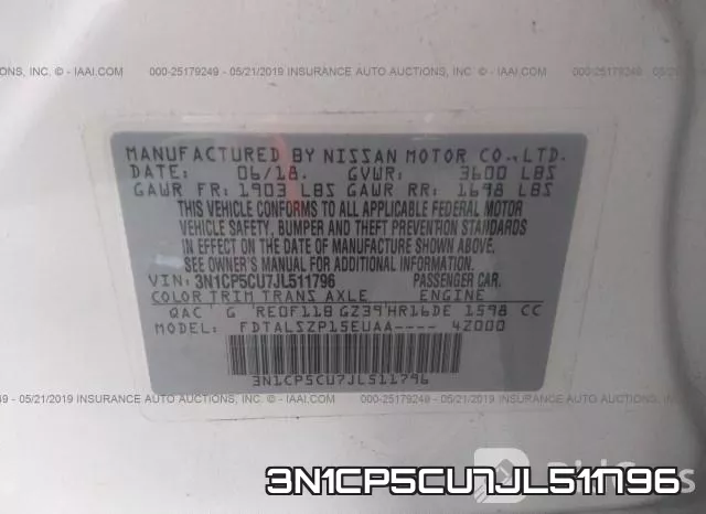 3N1CP5CU7JL511796 фото 10