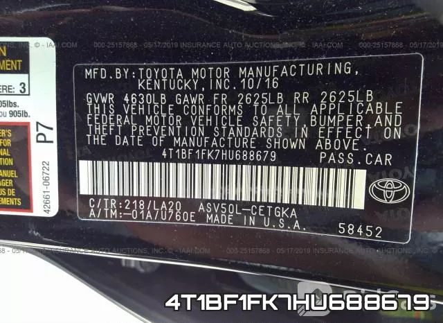 4T1BF1FK7HU688679 фото 10