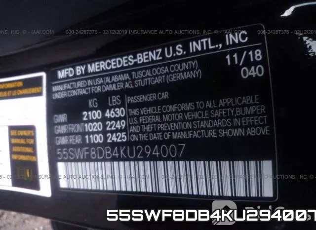 55SWF8DB4KU294007 фото 10