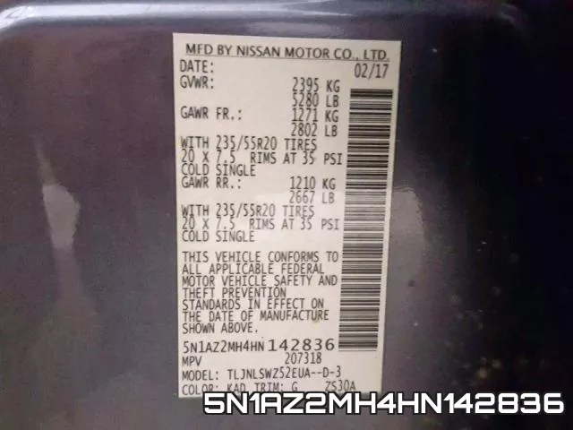 5N1AZ2MH4HN142836 фото 2