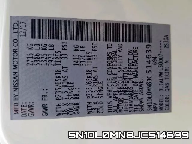 5N1DL0MN8JC514639 фото 2