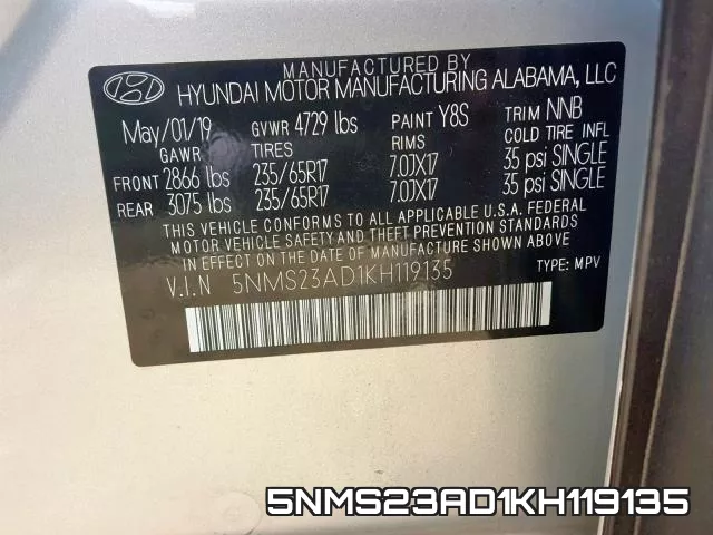 5NMS23AD1KH119135 фото 2