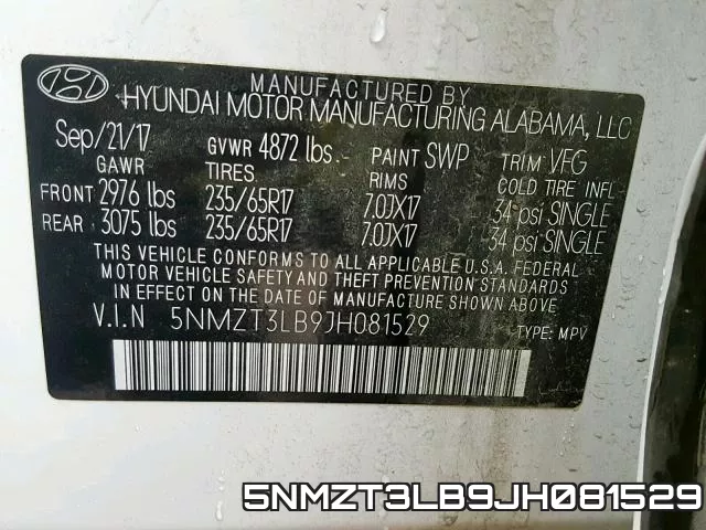 5NMZT3LB9JH081529 фото 2