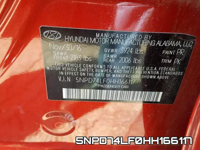 5NPD74LF0HH166117 фото 2