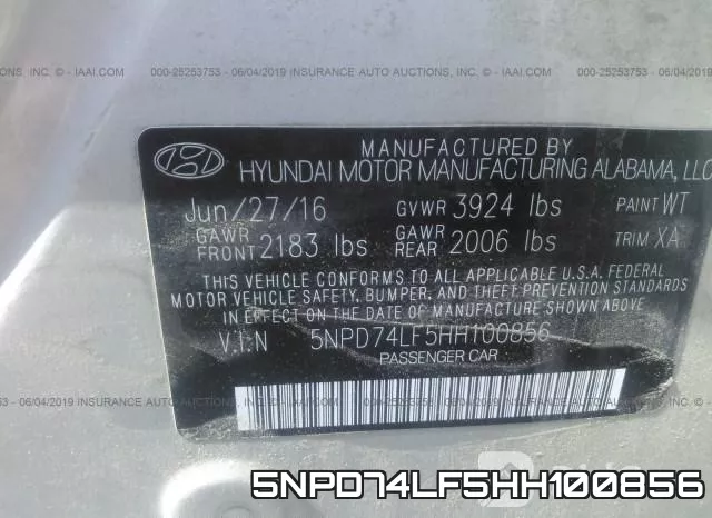 5NPD74LF5HH100856 фото 10