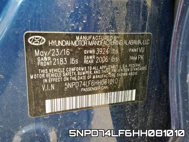 5NPD74LF6HH081010 фото 2