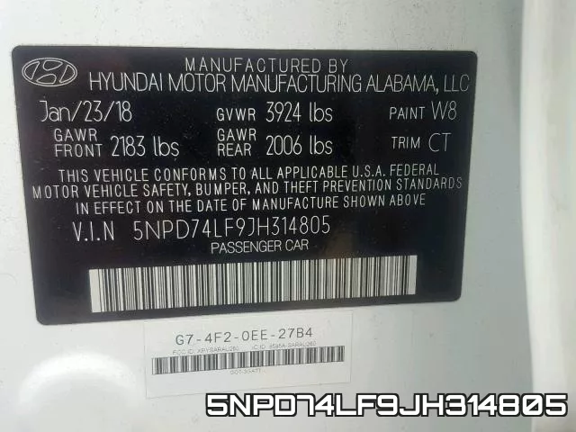 5NPD74LF9JH314805 фото 2
