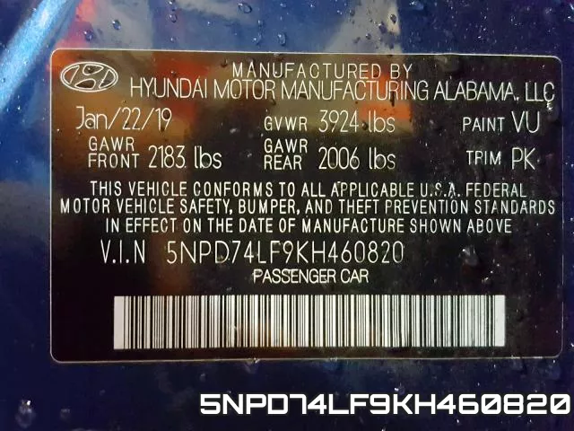 5NPD74LF9KH460820 фото 2