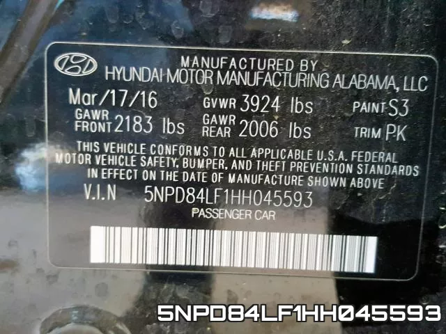 5NPD84LF1HH045593 фото 2