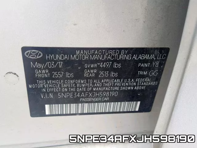 5NPE34AFXJH598190 фото 2