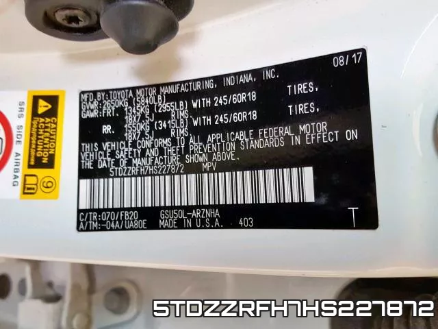 5TDZZRFH7HS227872 фото 2