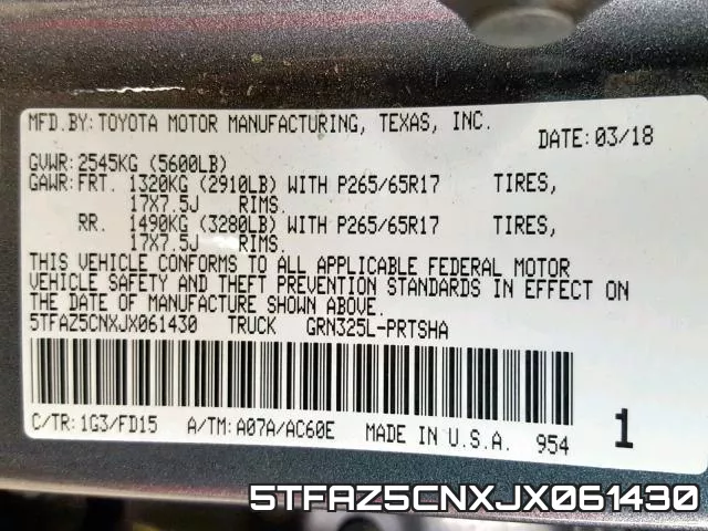 5TFAZ5CNXJX061430 фото 2