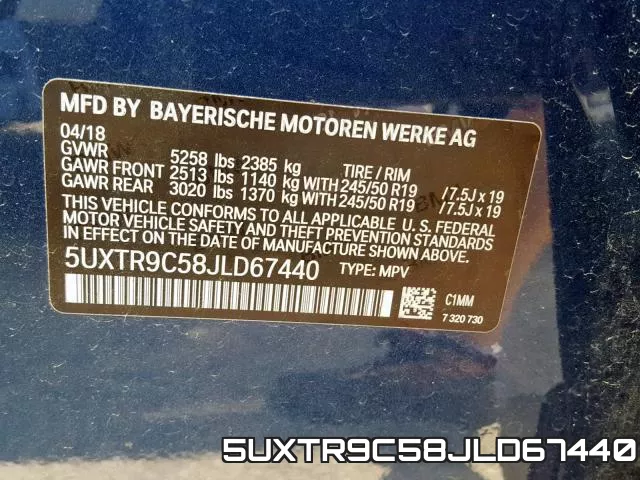 5UXTR9C58JLD67440 фото 2