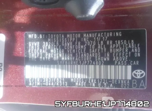 5YFBURHE1JP774802 фото 10