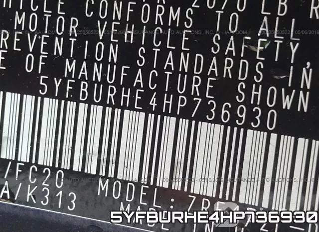 5YFBURHE4HP736930 фото 10