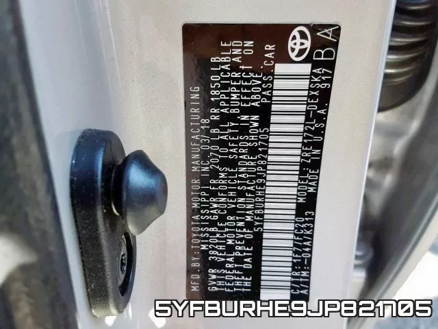 5YFBURHE9JP821705 фото 2