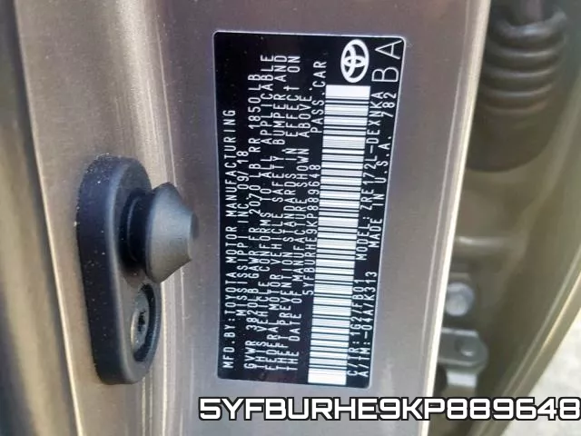 5YFBURHE9KP889648 фото 2