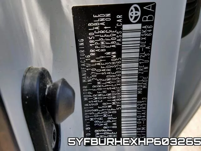 5YFBURHEXHP603265 фото 2