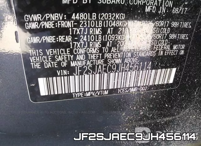 JF2SJAEC9JH456114 фото 10