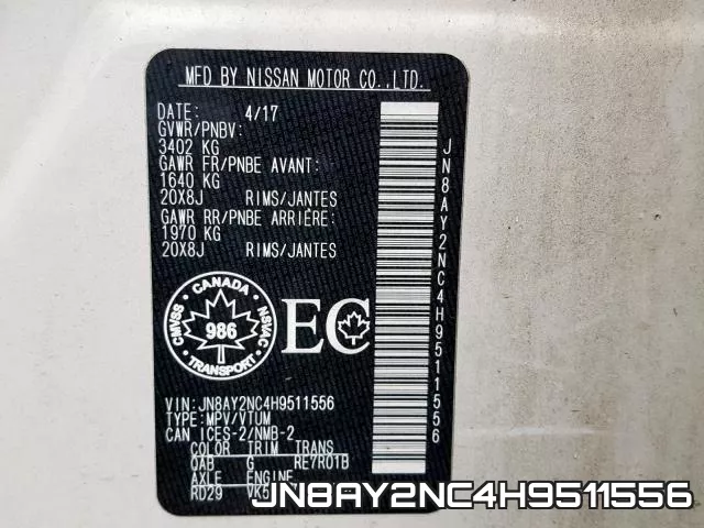 JN8AY2NC4H9511556 фото 2