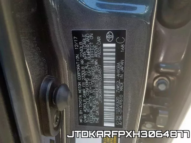JTDKARFPXH3064877 фото 2