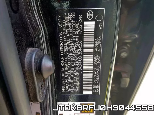 JTDKBRFU0H3044558 фото 2