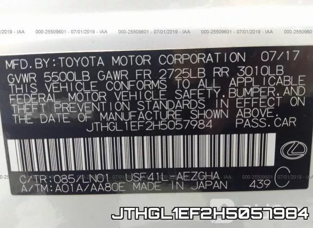 JTHGL1EF2H5057984 фото 10