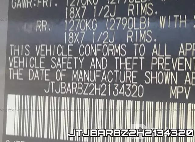 JTJBARBZ2H2134320 фото 10