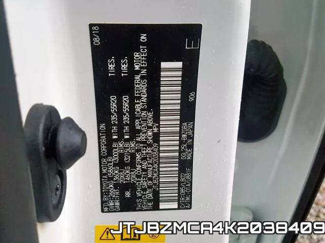 JTJBZMCA4K2038409 фото 2