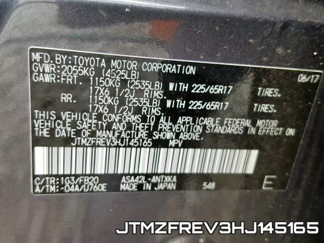 JTMZFREV3HJ145165 фото 2