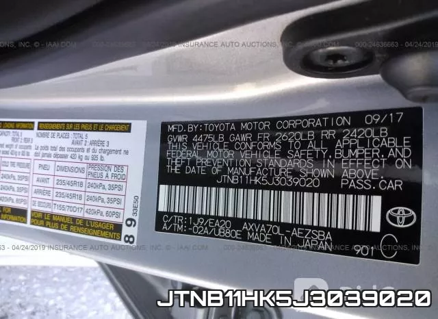 JTNB11HK5J3039020 фото 9