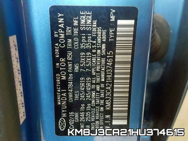 KM8J3CA21HU374615 фото 2