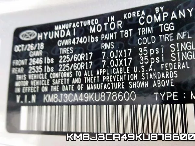 KM8J3CA49KU878600 фото 2