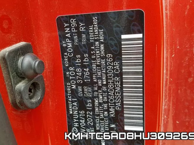 KMHTC6AD8HU309269 фото 2