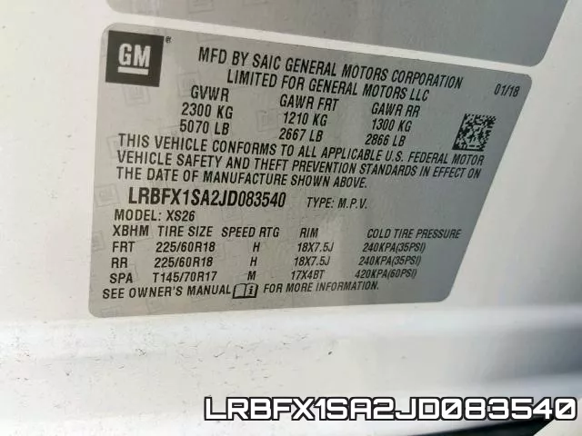 LRBFX1SA2JD083540 фото 2