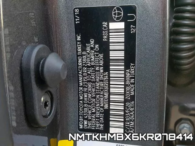NMTKHMBX6KR078414 фото 2