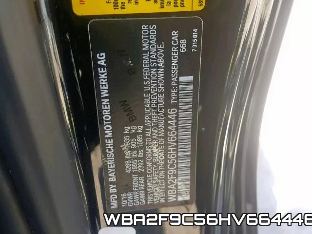 WBA2F9C56HV664446 фото 2