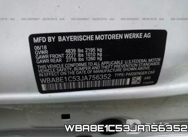 WBA8E1C53JA756352 фото 10