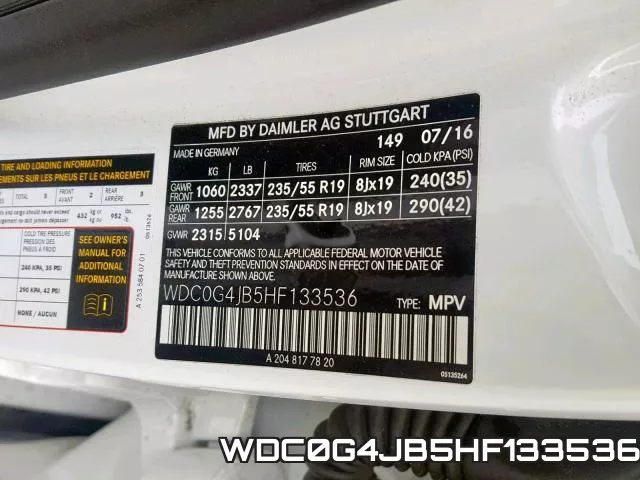 WDC0G4JB5HF133536 фото 2