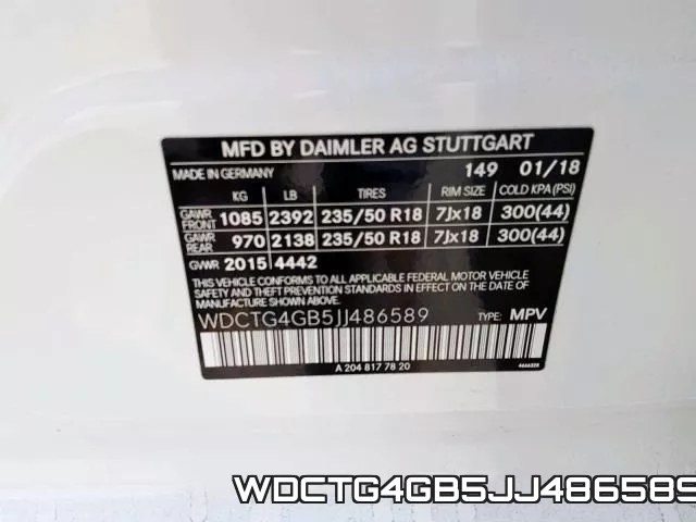 WDCTG4GB5JJ486589 фото 2