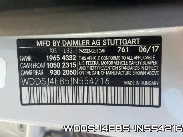 WDDSJ4EB5JN554216 фото 2
