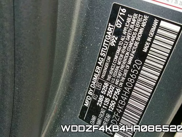 WDDZF4KB4HA086520 фото 2