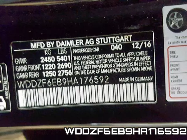 WDDZF6EB9HA176592 фото 2