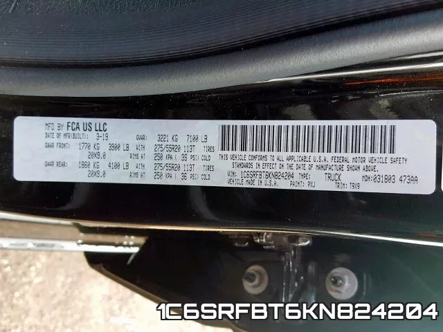 1C6SRFBT6KN824204 фото 2